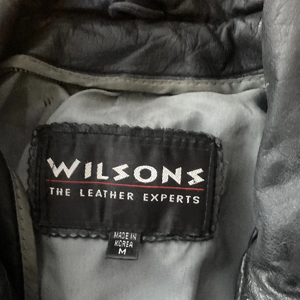 Wilson Classic Black Bomber leather Jacket size medium - Picture 3 of 7
